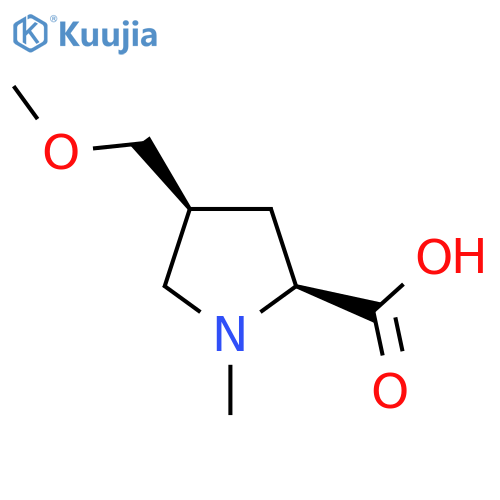 (2S,4S)-4-(methoxymethyl)-1-methylpyrrolidine-2-carboxylic acid structure