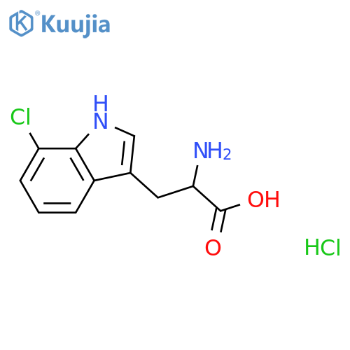 2-Amino-3-(7-chloro-1H-indol-3-yl)propanoic acid (hydrochloride) structure
