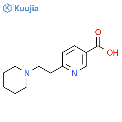 6-2-(piperidin-1-yl)ethylpyridine-3-carboxylic acid structure