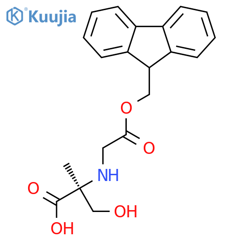 (S)-2-((((9H-Fluoren-9-yl)methoxy)carbonyl)amino)-3-hydroxy-2-methylpropanoic acid structure