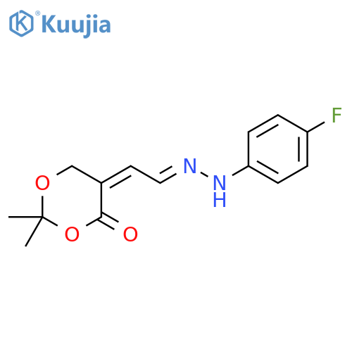 (1E,2Z)-2-(2,2-Dimethyl-4-oxo-1,3-dioxan-5-ylidene)acetaldehyde 1-[2-(4-fluorophenyl)hydrazone] structure