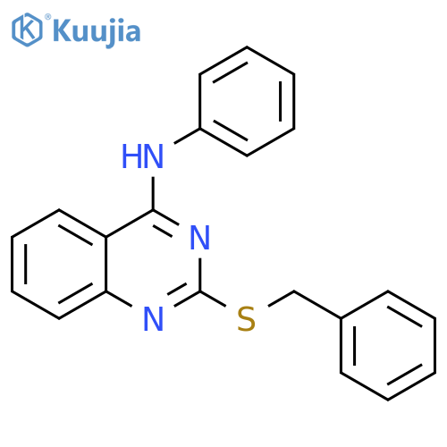 4-Quinazolinamine, N-phenyl-2-[(phenylmethyl)thio]- structure