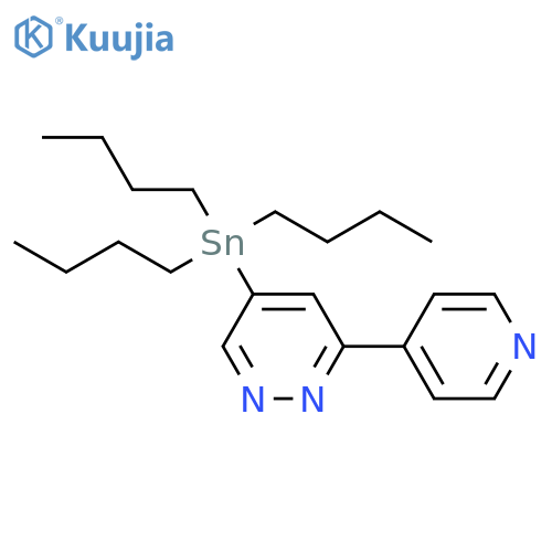 Pyridazine, 3-(4-pyridinyl)-5-(tributylstannyl)- structure