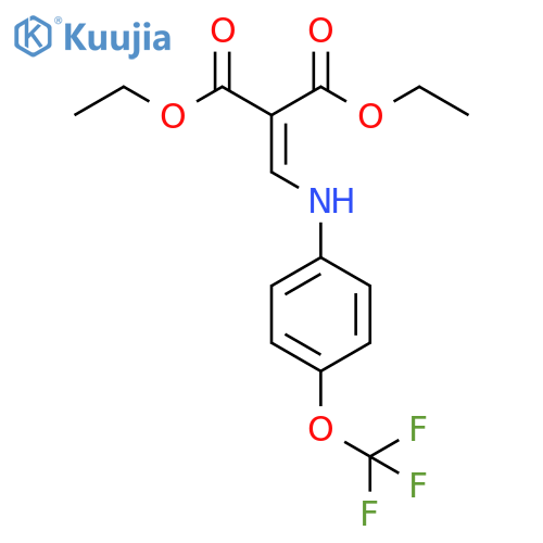 Propanedioic acid, 2-[[[4-(trifluoromethoxy)phenyl]amino]methylene]-, 1,3-diethyl ester structure