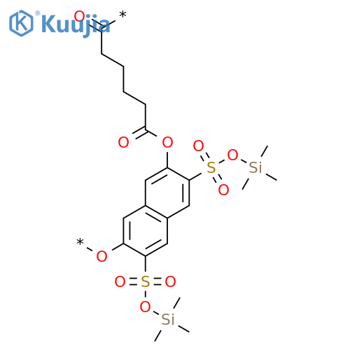 Poly[oxy[3,6-bis[[(trimethylsilyl)oxy]sulfonyl]-2,7-naphthalenediyl]oxy(1,6-dioxo-1,6-hexanediyl)] structure