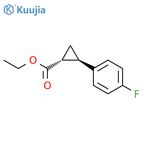 Cyclopropanecarboxylic acid, 2-(4-fluorophenyl)-, ethyl ester, (1R,2R)- structure