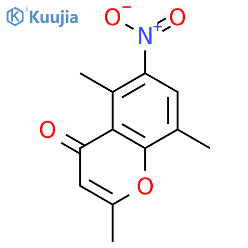 4H-1-Benzopyran-4-one, 2,5,8-trimethyl-6-nitro- structure