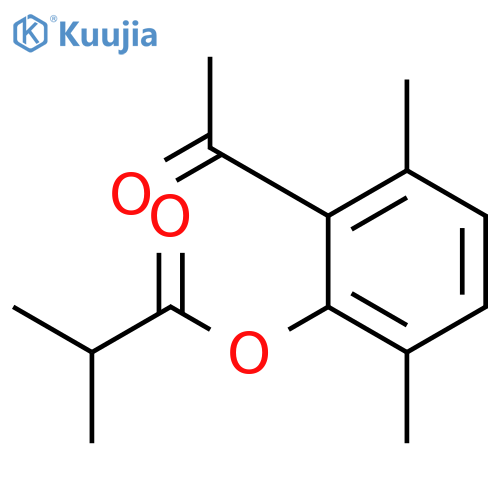 PROPANOIC ACID, 2-METHYL-, 2-ACETYL-3,6-DIMETHYLPHENYL ESTER structure