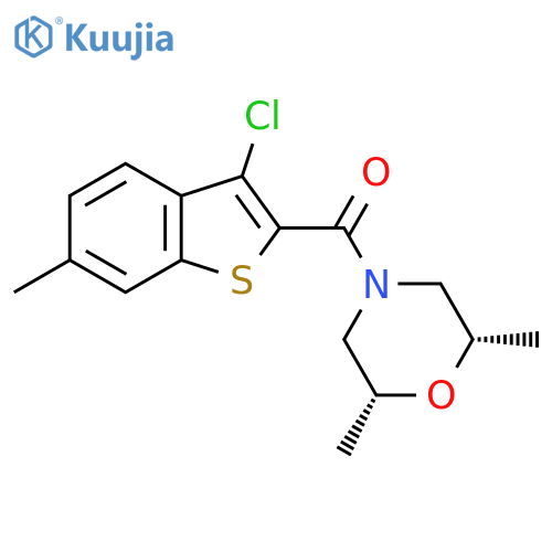 (2R,6S)-4-(3-chloro-6-methyl-1-benzothiophene-2-carbonyl)-2,6-dimethylmorpholine structure