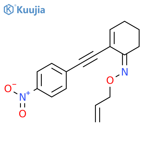 2-Cyclohexen-1-one, 2-[2-(4-nitrophenyl)ethynyl]-, O-2-propen-1-yloxime, (1E)- structure