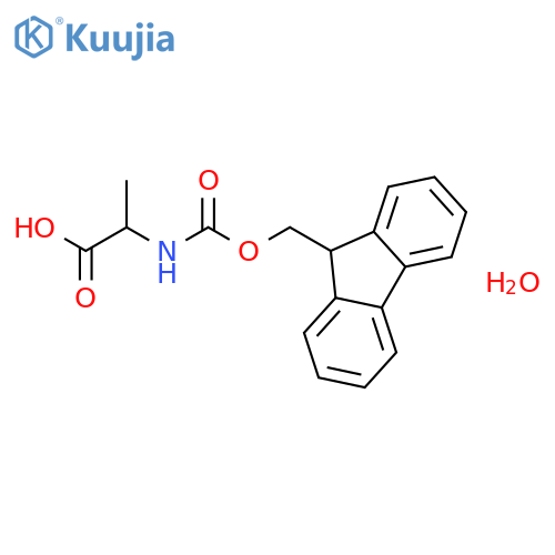 (2S)-2-({[(9H-fluoren-9-yl)methoxy]carbonyl}amino)propanoic acid hydrate structure
