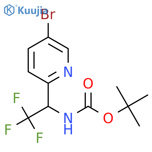tert-butyl N-1-(5-bromopyridin-2-yl)-2,2,2-trifluoroethylcarbamate structure