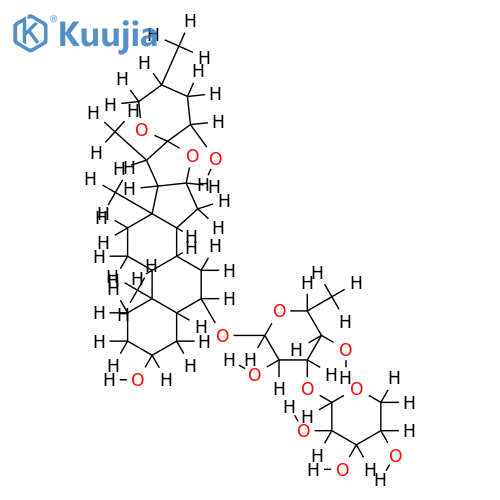 (22R,23S,25R)-3beta,6alpha, 23-trihydroxy-5alpha-spirostane 6-O-beta-D-xylopyranosyl-(1->3)-O-beta-D-quinovopyranoside structure