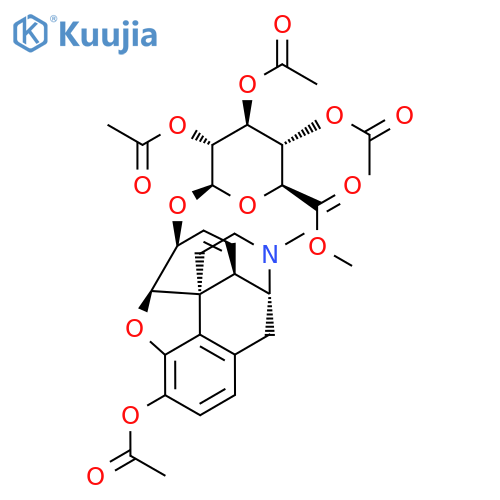 methyl (3-acetylmorphine-6-yl-2,3,4-tri-O-acetyl-β-D-glucopyranoside) uronate structure