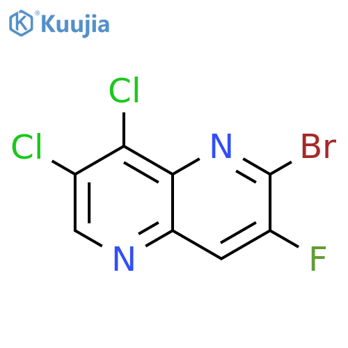 2-bromo-7,8-dichloro-3-fluoro-1,5-naphthyridine structure