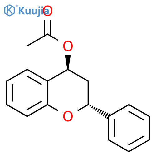 2H-1-Benzopyran-4-ol, 3,4-dihydro-2-phenyl-, acetate, trans- structure