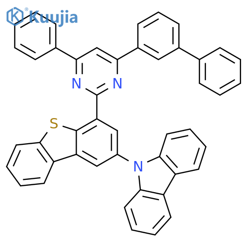 9H-Carbazole, 9-[4-(4-[1,1'-biphenyl]-3-yl-6-phenyl-2-pyrimidinyl)-2-dibenzothienyl]- structure