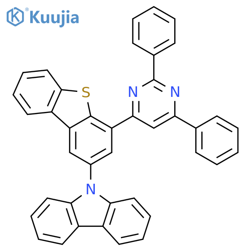9H-Carbazole, 9-[4-(2,6-diphenyl-4-pyrimidinyl)-2-dibenzothienyl]- structure