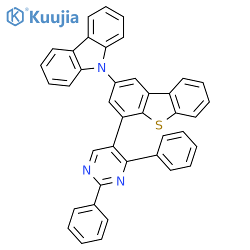9H-Carbazole, 9-[4-(2,4-diphenyl-5-pyrimidinyl)-2-dibenzothienyl]- structure
