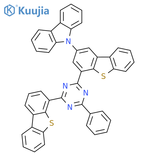 9H-Carbazole, 9-[4-[4-(4-dibenzothienyl)-6-phenyl-1,3,5-triazin-2-yl]-2-dibenzothienyl]- structure