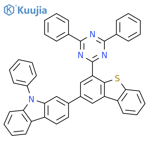 9H-Carbazole, 2-[4-(4,6-diphenyl-1,3,5-triazin-2-yl)-2-dibenzothienyl]-9-phenyl- structure
