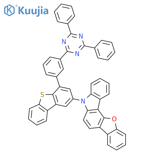 5H-Benzofuro[3,2-c]carbazole, 5-[4-[3-(4,6-diphenyl-1,3,5-triazin-2-yl)phenyl]-2-dibenzothienyl]- structure
