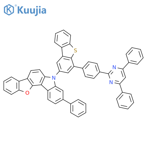 5H-Benzofuro[3,2-c]carbazole, 5-[4-[4-(4,6-diphenyl-2-pyrimidinyl)phenyl]-2-dibenzothienyl]-3-phenyl- structure