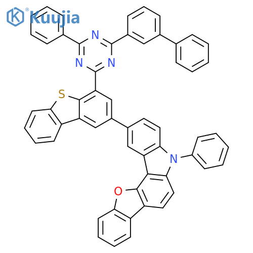 5H-Benzofuro[3,2-c]carbazole, 2-[4-(4-[1,1'-biphenyl]-3-yl-6-phenyl-1,3,5-triazin-2-yl)-2-dibenzothienyl]-5-phenyl- structure