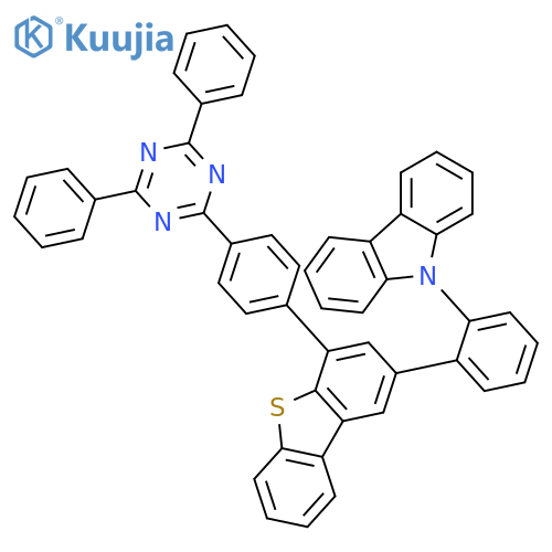 9H-Carbazole, 9-[2-[4-[4-(4,6-diphenyl-1,3,5-triazin-2-yl)phenyl]-2-dibenzothienyl]phenyl]- structure