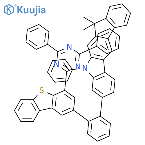 Indeno[2,1-b]carbazole, 3-[2-[4-(4,6-diphenyl-1,3,5-triazin-2-yl)-2-dibenzothienyl]phenyl]-5,7-dihydro-7,7-dimethyl-5-phenyl- structure