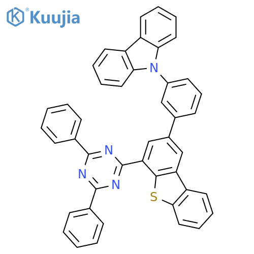 9H-Carbazole, 9-[3-[4-(4,6-diphenyl-1,3,5-triazin-2-yl)-2-dibenzothienyl]phenyl]- structure