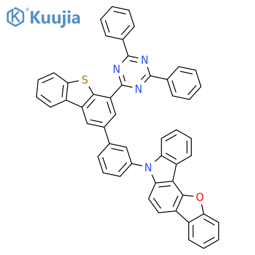 5H-Benzofuro[3,2-c]carbazole, 5-[3-[4-(4,6-diphenyl-1,3,5-triazin-2-yl)-2-dibenzothienyl]phenyl]- structure