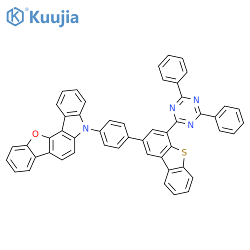 5H-Benzofuro[3,2-c]carbazole, 5-[4-[4-(4,6-diphenyl-1,3,5-triazin-2-yl)-2-dibenzothienyl]phenyl]- structure