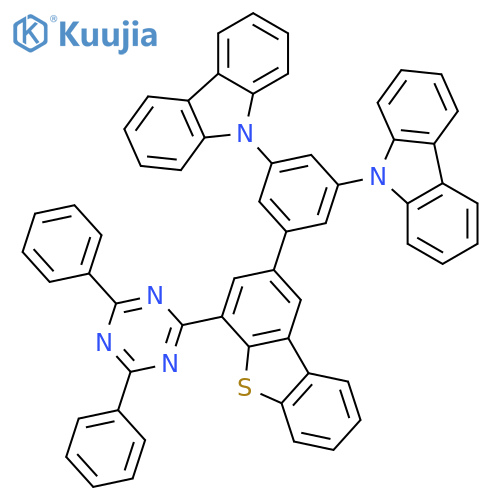 9H-Carbazole, 9,9'-[5-[4-(4,6-diphenyl-1,3,5-triazin-2-yl)-2-dibenzothienyl]-1,3-phenylene]bis- structure