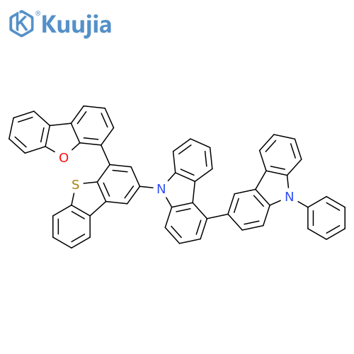 3,4'-Bi-9H-carbazole, 9'-[4-(4-dibenzofuranyl)-2-dibenzothienyl]-9-phenyl- structure