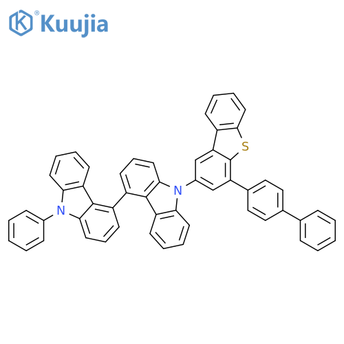 4,4'-Bi-9H-carbazole, 9-(4-[1,1'-biphenyl]-4-yl-2-dibenzothienyl)-9'-phenyl- structure