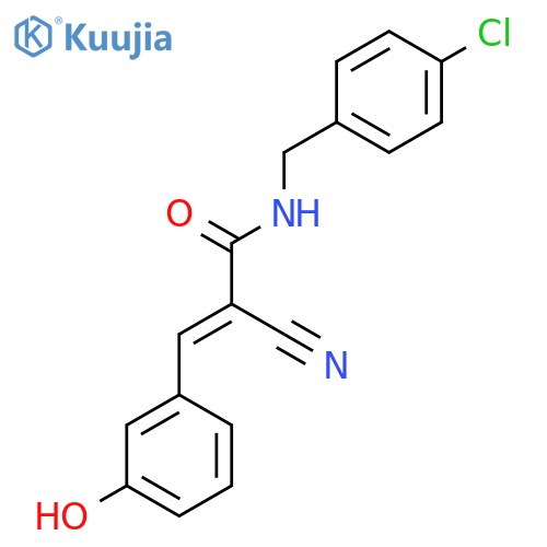 N-[(4-chlorophenyl)methyl]-2-cyano-3-(3-hydroxyphenyl)prop-2-enamide structure