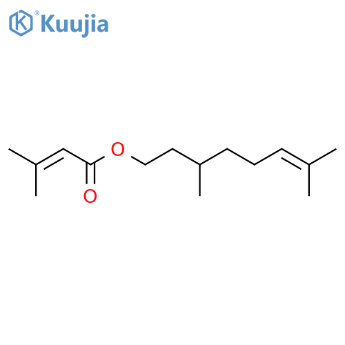 2-Butenoic acid,3-methyl-, 3,7-dimethyl-6-octen-1-yl ester structure