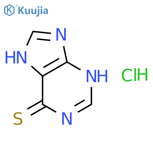 6H-Purine-6-thione,1,2,3,9-tetrahydro-, hydrochloride (1:1) structure