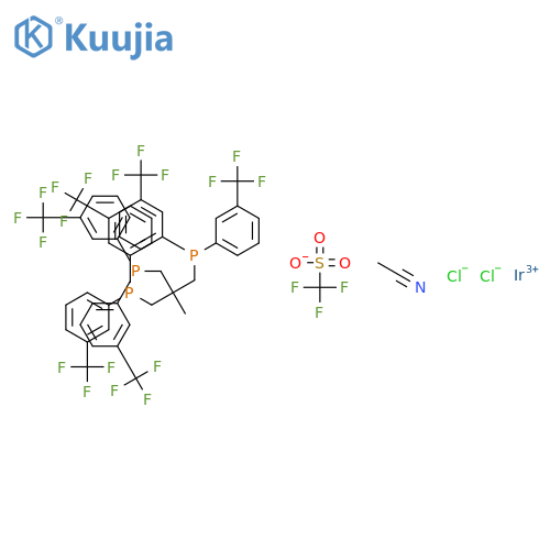 acetonitrile,[3-bis[3-(trifluoromethyl)phenyl]phosphanyl-2-[bis[3-(trifluoromethyl)phenyl]phosphanylmethyl]-2-methyl-propyl]-bis[3-(trifluoromethyl)phenyl]phosphane,iridium(+3) cation,rifluoromethanesulfonate,ichloride structure