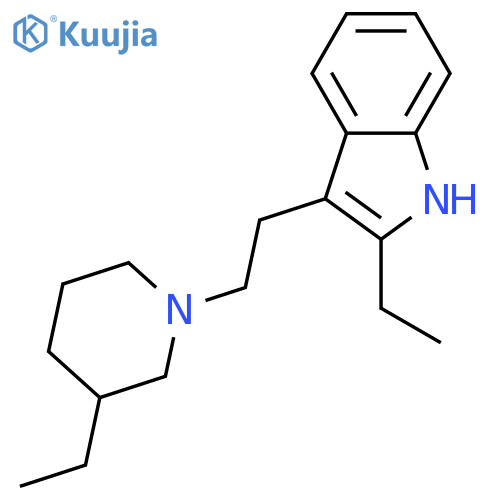 1H-Indole, 2-ethyl-3-[2-(3-ethyl-1-piperidinyl)ethyl]-, (S)- structure