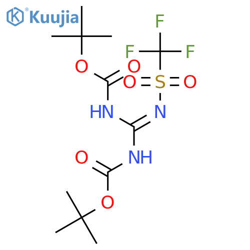 tert-butyl N-[(tert-butoxycarbonylamino)-(trifluoromethylsulfonylamino)methylene]carbamate structure