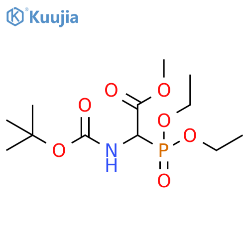 Acetic acid, (diethoxyphosphinyl)[[(1,1-dimethylethoxy)carbonyl]amino]-,methyl ester structure