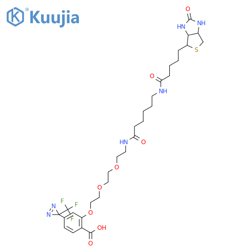 2-2-2-2-6-(Biotinylaminohexanoylaminoethoxyethoxyethoxy-4-3-(trifluoromethyl)-3H-diazirin-3-ylbenzoic Acid structure