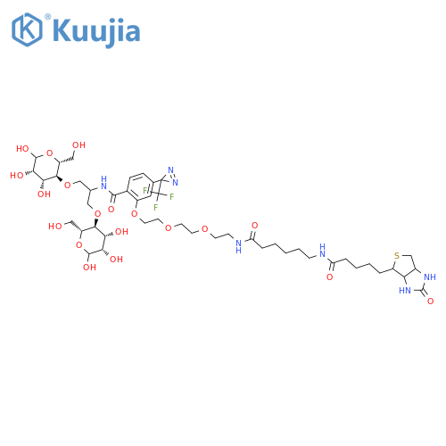 N-2-2-2-(N-Biotinyl-caproylamino)-ethoxy)ethoxyl-4-2-(trifluoromethyl)-3H-diazirin-3-ylbenzoyl-1,3-bis(mannopyranosyl-4-yloxy)-2-propylamine structure