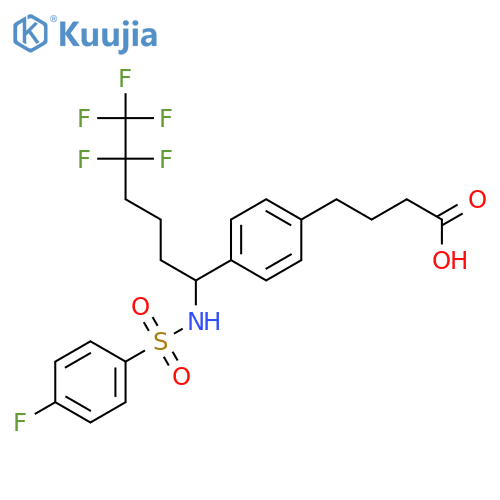 Benzenebutanoic acid,4-[5,5,6,6,6-pentafluoro-1-[[(4-fluorophenyl)sulfonyl]amino]hexyl]- structure
