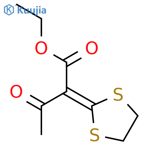 Butanoic acid, 2-(1,3-dithiolan-2-ylidene)-3-oxo-, ethyl ester structure