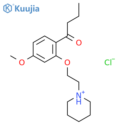 1-[2-(2-butanoyl-5-methoxyphenoxy)ethyl]piperidinium chloride structure
