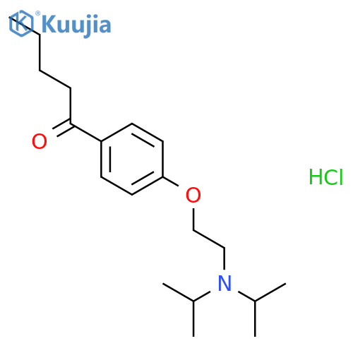 1-{4-[2-(dipropan-2-ylamino)ethoxy]phenyl}pentan-1-one hydrochloride (1:1) structure