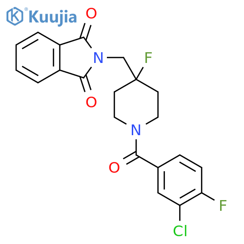 2-[1-(3-Chloro-4-fluoro-benzoyl)-4-fluoro-piperidin-4-ylmethyl]-isoindole-1,3-dione structure